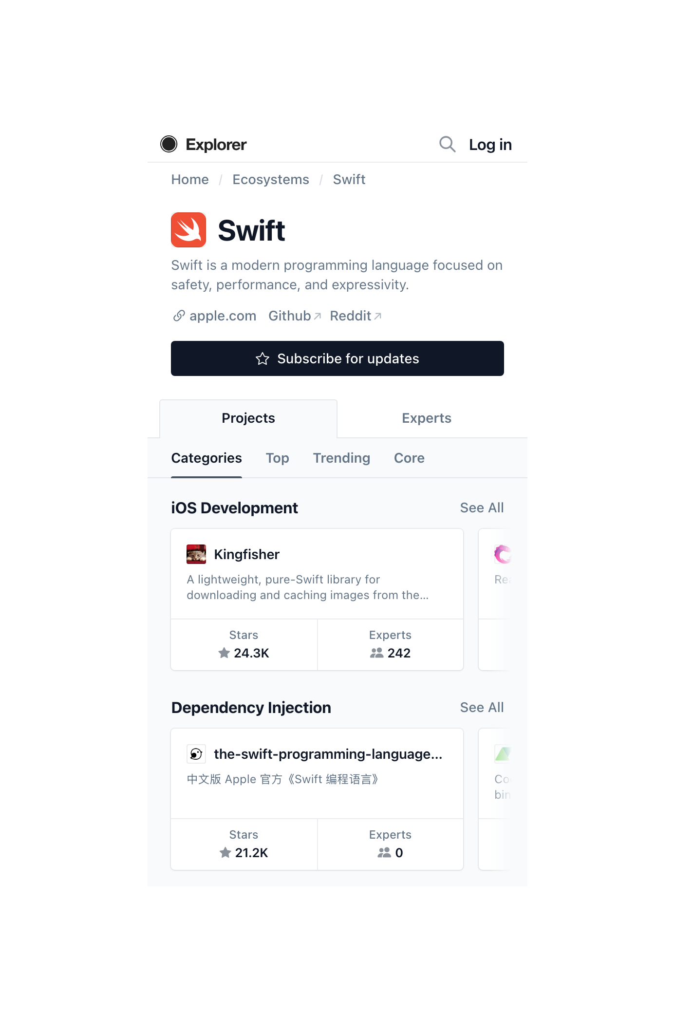 Ecosystem, Categories, mobile