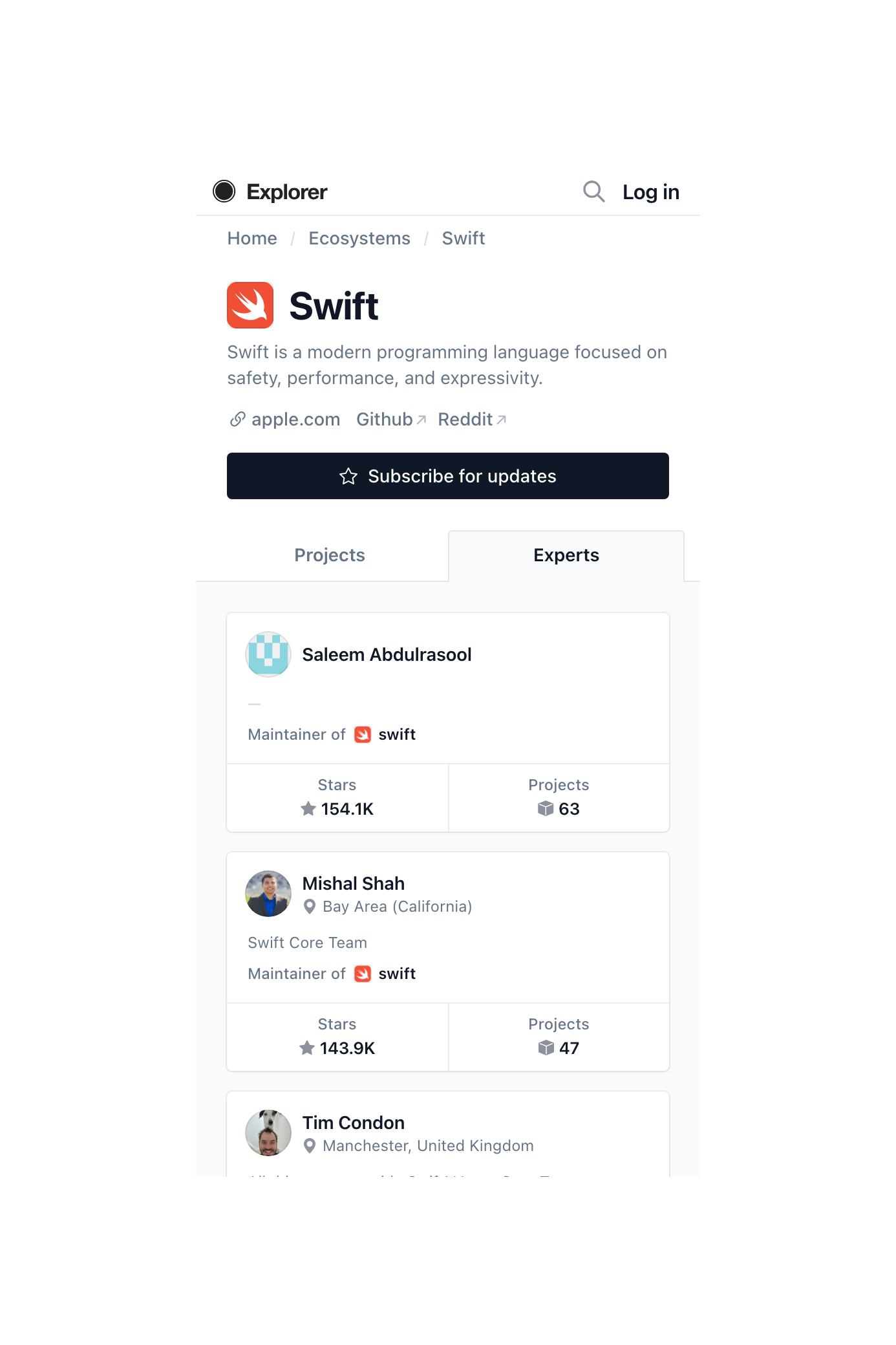 Ecosystem, Experts, mobile