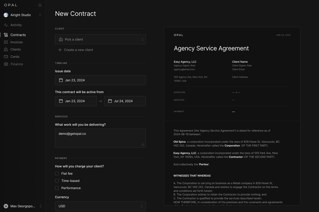 Contract, New