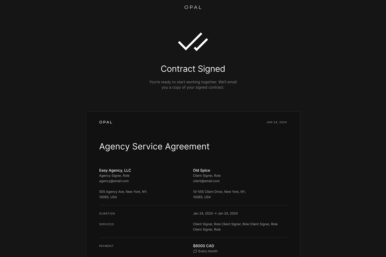 Contract, Signed