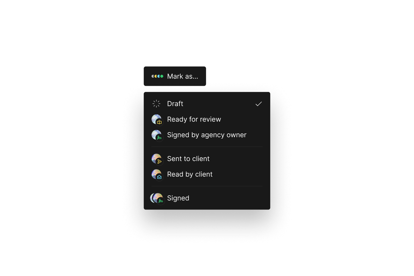Contract, Statuses