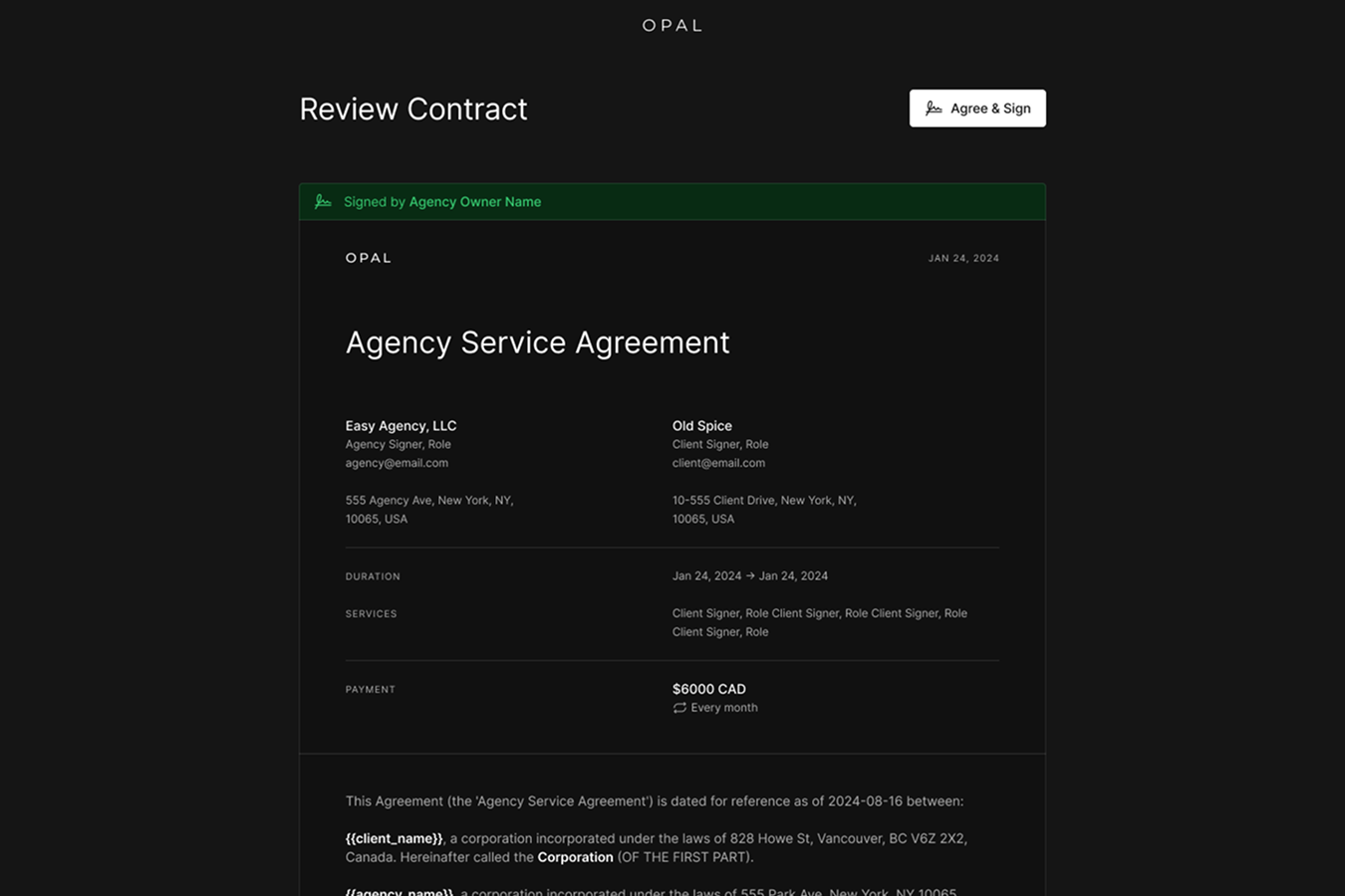 Contract, Unsigned